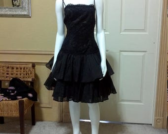 50s Style Black Lace Prom Dress